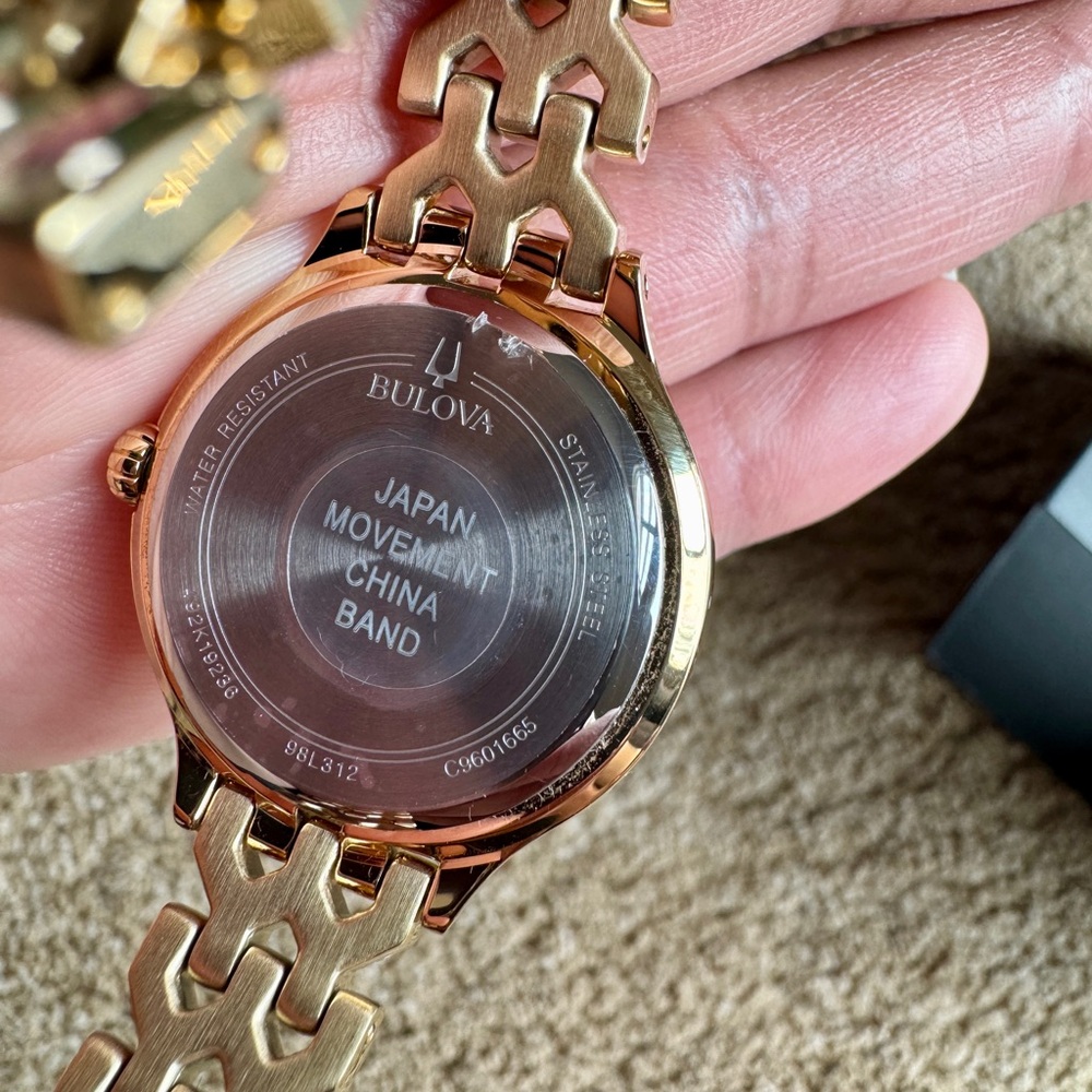 Bulova Women's Gold Watch with Crystal Detailing - Picture 6 of 8